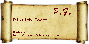 Pinzich Fodor névjegykártya